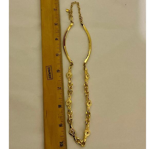 Givenchy Rhinestone x Metal Gold Necklace and Earrings - Picture 11 of 14